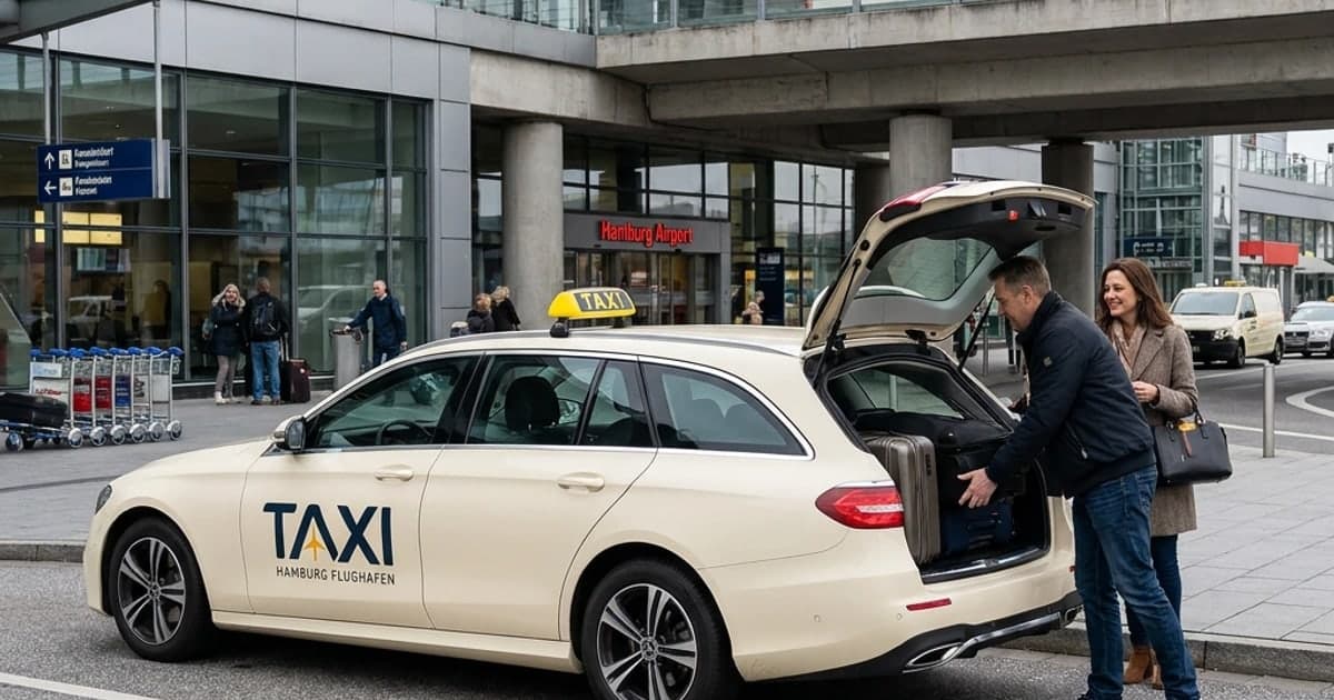 Flughafen-Transfer am Terminal in der Abenddämmerung